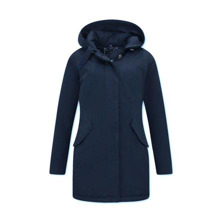 TheBrand Getailleerde Winterjas met Capuchon - 280 - Blauw blå, Dam Vinterjackor, Dam, Storlek: S