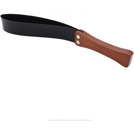 Ridpiska för hästar, 48 cm läderpaddel med halkfritt trähandtag, ridpiska