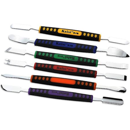 6 stk. Dobbeltsidede Metal Spudger Åbnings Reparations Sæt