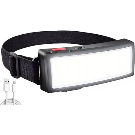 LED pandelampe, genopladelig COB pandelampe superlys pandelampe 500 lumen letvægts pandelampe 3 lystilstande arbejdslys USB justerbar