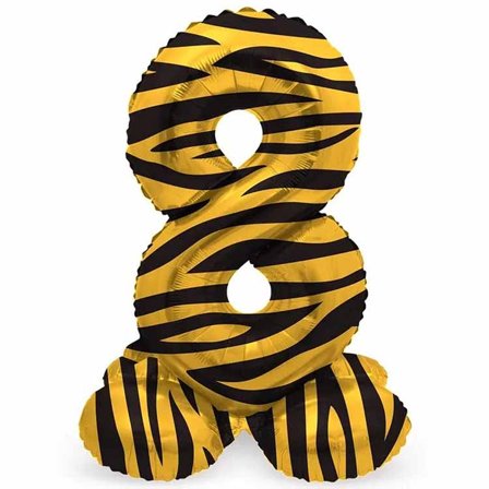 Sifferballon stående Tiger Chic 41 cm "0-9" Ciffer 8