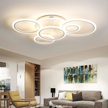 LED Taklampe Sirkel Ring Hvit Moderne 90cm Dimbar