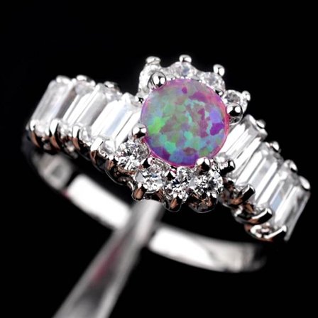Silversmycken filled ring ROSA Brand Opal