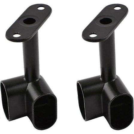 /NN/St 90 Oval Hjørne Garderobestang Støttebraketter Kraftige Garderobetilbehør Henger Skinne Flens for Garderobestang, Svart