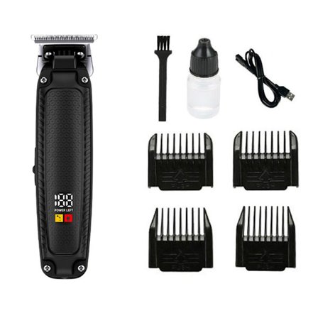 Elektrisk hårklipper med keramisk blad og LCD-display - Justerbar, genopladelig og multi-speed trimmer