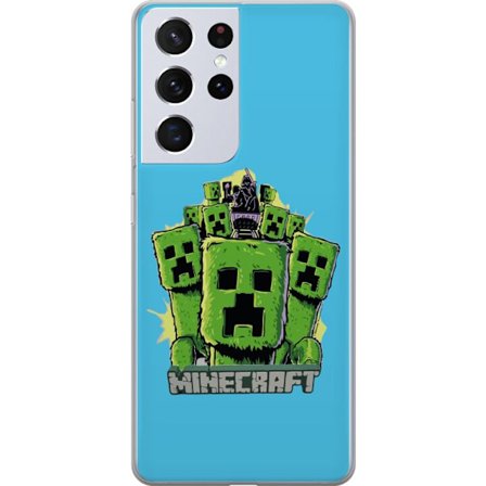 Kompatibelt Mobilskal till Samsung Samsung Galaxy S21 Ultra 5G Minecraft Creeper armé grön creeper illustration tecknad film stil klassiskt Minecraf