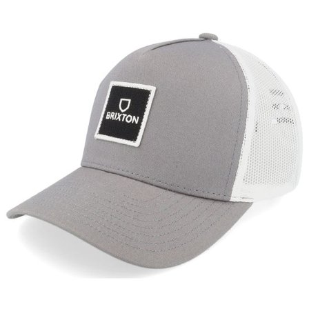 Brixton - Grå trucker Keps - Alpha Block X C Mp Mesh Cap Pebble/White Trucker @ Hatstore