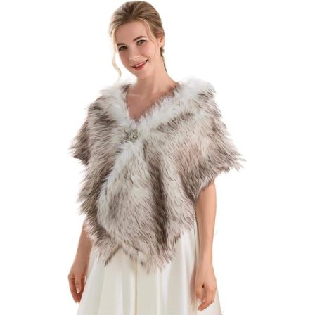 Fuskpäls sjal Bröllopspäls wraps och sjalar Brudpäls Stole Winter Cape Shrug