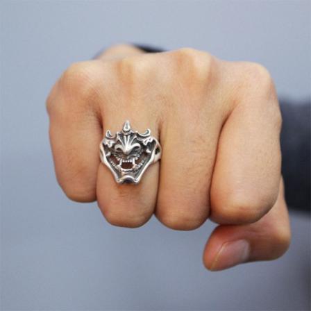 Trendiga Kreativa Demonringar För Män Gothic Punk Style Open Ri
