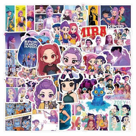 56 stk. Anime KPop Demon Hunter-klistremerker - Vanntette dekaler for scrapbooking, telefon, bagasje, skate