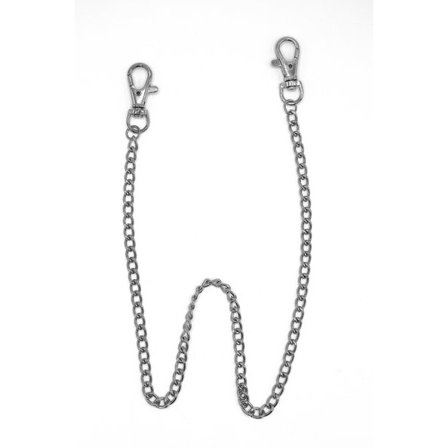 Sølvfarvet bukse kæde med karabinhager