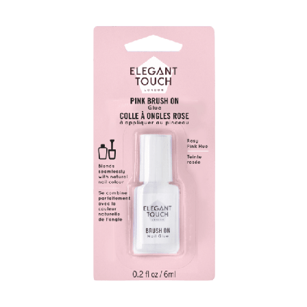 Elegant Touch Pink Brush On Nail Glue Lösnaglar & dekoration Unisex 6 ML