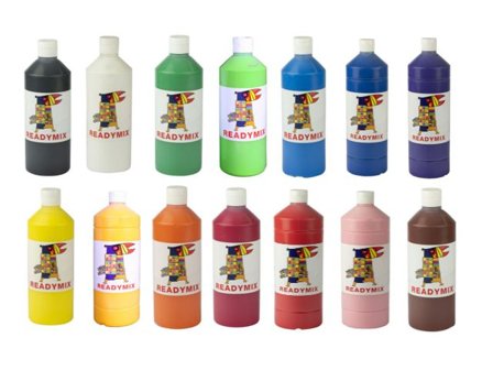 Readymix storpack 1L x 14 färger - Lyreco - Skola och förskola - Målarfärg och tillbehör - Readymix