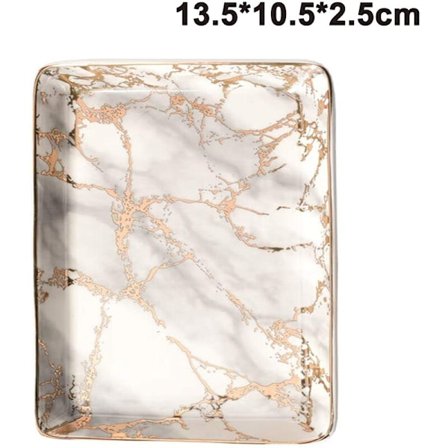 Smyckesbricka, marmorkeramisk sele, keramisk smyckestallrik, smyckesfat, organizer, organizer