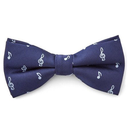 Blue Musical Clip-On Pre-Tied Bow Tie for Men - Pre-tied bow ties