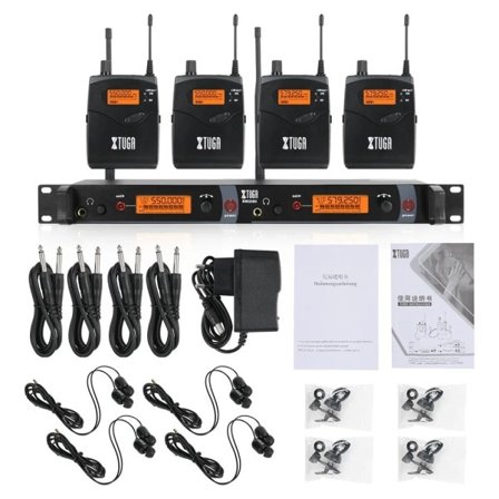 RW2080 Whole Metal Trådløst In Ear Monitor System med Dobbelt kanaler Fire Bodypack Overvågning og Øretelefon Brugt Til Stage