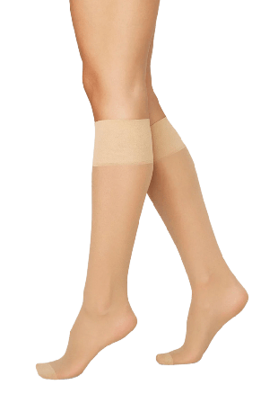 Swedish Stockings 2-pack Elin Premium Knee-Highs Knästrumpor Dam Beige ONESIZE