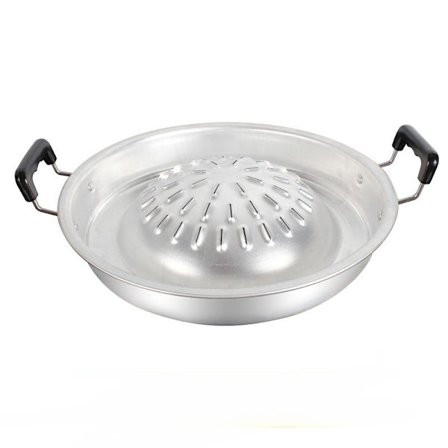 Thai BBQ Grillpanna, Grillplatta, Laotisk Grillpanna för Hot Pot med Kol (Aluminiummaterial)