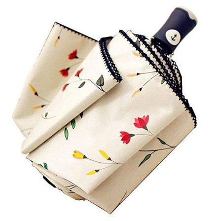 Aurinkovarjo, kompakti, kokoontaittuva matkavarjo, automaattinen avaus ja sulkeminen, tuulenpitävä