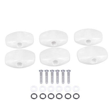6 stk. hvide plastik guitar stemmeskruer knapper komfortabelt greb til elektrisk akustisk guitar