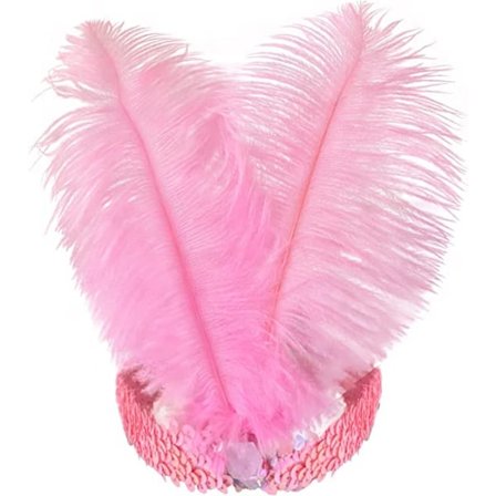 Paillettenfjädertiara 1920-talets karnevalfest vintage pannband flik, produktdimensioner 19x24cm