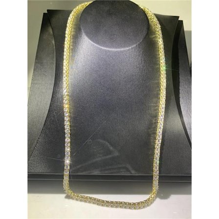 Hip Hop Tennis Halsband 5MM Skapad Moissanite Ädelsten Unisex Basic Tennis Kedja Halsband Smycken Grossist