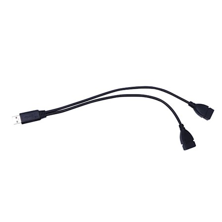 32 cm USB 2.0 A -virranvahvistin Y 1 uros 2 naaras -data- ja latausjatkokaapeli