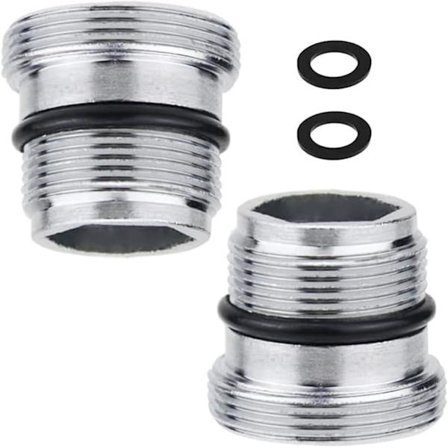 2 stk. vandhaneadapter M18.5 til M22 hangevind - metalvandhanekonnektor til tilslutning af perlatorer til vandhane - messinggevindadapter til 