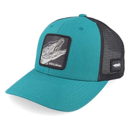 Skillfish - Modrá trucker Kšiltovka - Grisjävel Mono Darkest Teal/Black Trucker @ Hatstore
