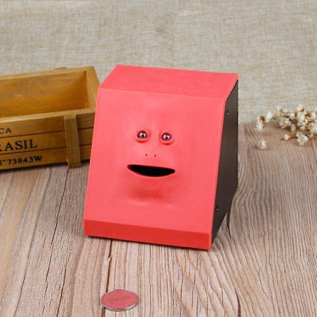 Penge-spisende ansiktsboks Facebank Spargris Coins Bank Morsom