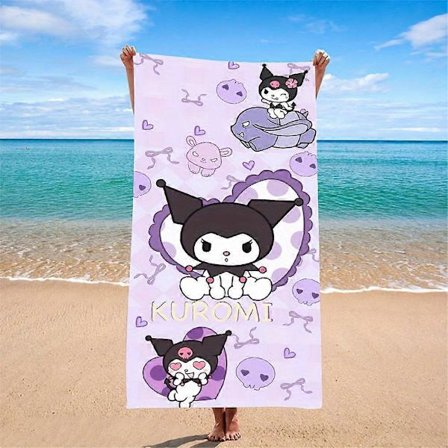 Kuromi Drømmende Strandhåndkle, Mystisk StilMikrofiber frotté badehåndklær for yoga, reise, svømming, fitness og camping