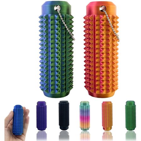 2-pakning Bærbar fingertuppverktøy Mini Dekompresjonsleke for voksne Smertelindring 3D-printing Ventil Nøkkelring Spikret Nøkkelring Angstlindring 