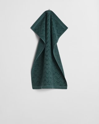 GANT - Jacquard fiskebensmønster håndkle 50x70cm tartan green