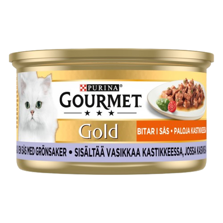 Purina Gourmet Gold - Kalvekjøtt og grønnsaker i saus 85g - Katt - Kattefôr & kattemat - Våtfôr og våtmat - ZOO.no