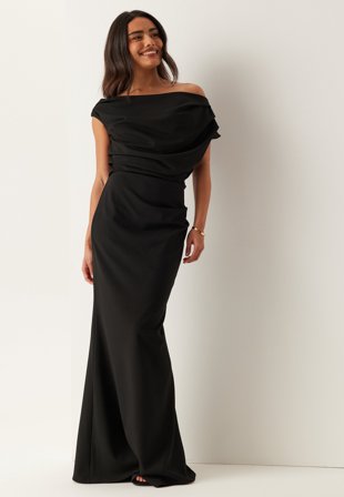 Bubbleroom Occasion - Asymmetric Draped Maxi Dress - XS