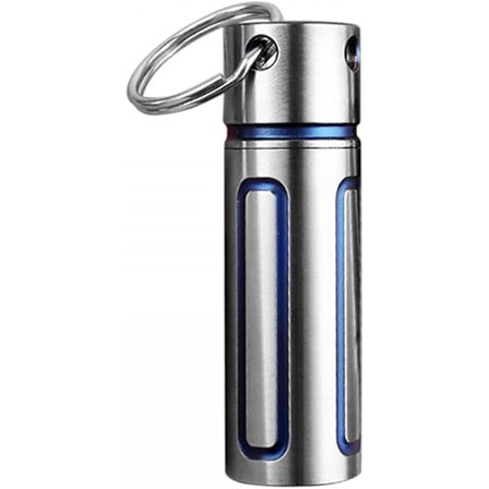 Titaniumpilleboks, Mini nøkkelring pilleboks, Lett og vanntett pille