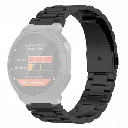 Garmin Forerunner 220/230/235/735X/620/630 Metal Watch Strap - Black