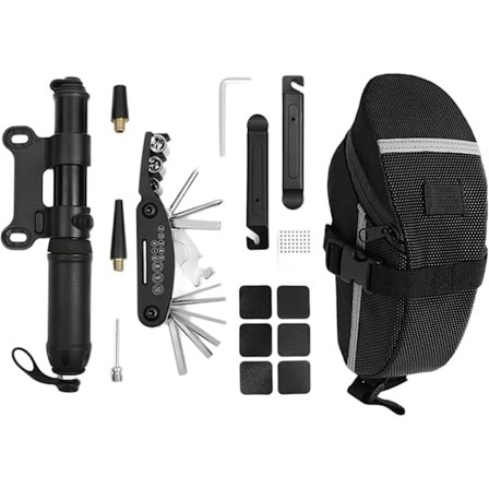 Multifunktionell Cykelreparationssats Cykelverktygssats med Förvaringsväska Portabla Nycklar Däcklappar Cykelnödvändigheter