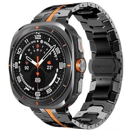 For Samsung Galaxy Watch Ultra 47mm Butterfly Buckle Titanium Alloy Watch Strap - Black (FMY) Multicolo