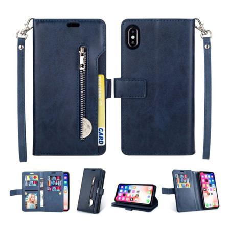 Iphone Xr Mobilfodral Syntetläder Silikon Plånbok Dragkedja