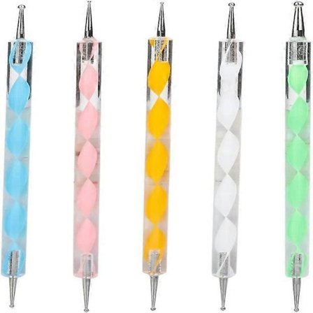 Prickverktygsset, 5 st Nagelkonst 2-vägs Prickpenna