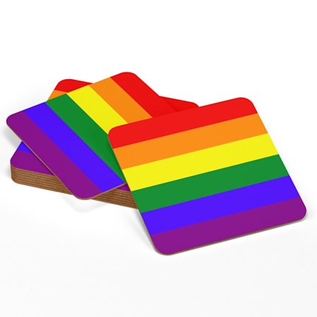 4-Pak - Glassbrikker Pride - Underlag til Glass