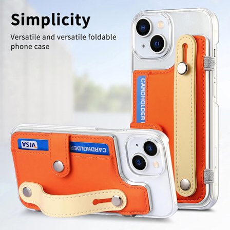 Fodral för iPhone16E / SE 2025 / SE4 Vitality Orange Enkelt Kreativt Personlighet Armband Kort Hållare