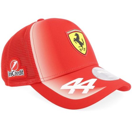 Formula One - Motor Röd adjustable Keps - Kids Ferrari F1 26 Hamilton Red A-Frame Trucker @ Hatstore