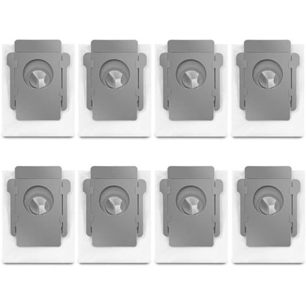 Förpackning med 8 engångspåsar Ersättningsdammpåsar för iRobot Roomba i7 i7+ / i7 Plus E5 E6 E7 S9 S9+ Dammsugare Självrengörande bas, 