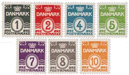 Danmark 1933 - AFA 196-202 - Postfrisk