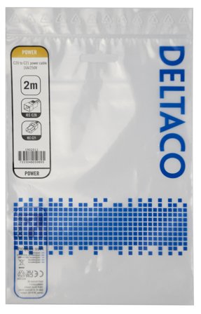 Deltaco Power cable IEC C20 - IEC C21 Hightemp, black, 2m