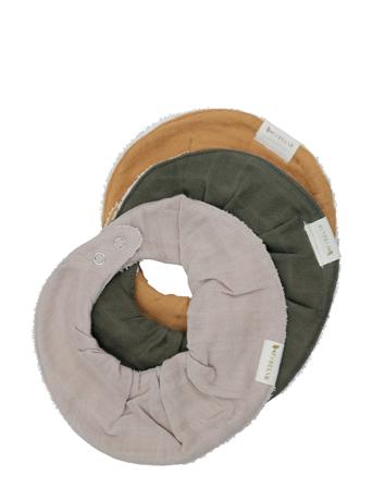 Ruffle Bib - Olive Garden - 3 Pack Baby & Maternity Care & Hygiene Dry Bibs Grön Fabelab