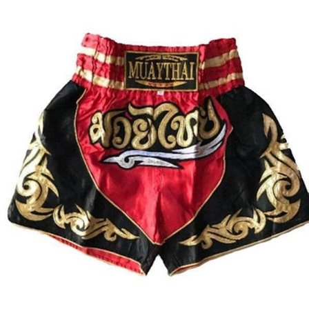 Shorts Traditionell THAI Boxning Kickboxning Special Muay Thai MMA | Röd | Barn och vuxenstorlekar | Thailand