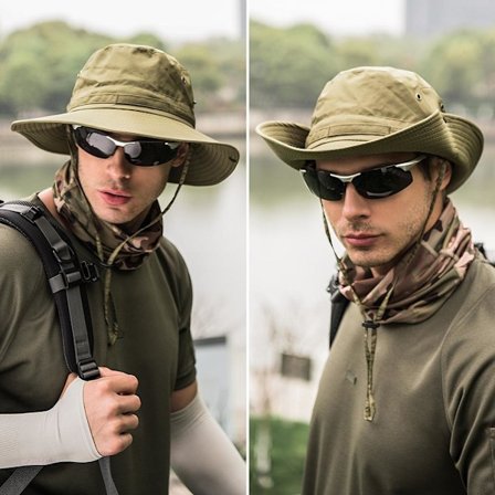 UV-skydd Bucket Hat Herr Solhatt Fiskehatt Utomhus Halm Bucket Hat för Fiske Jakt